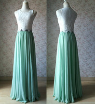 Two Piece Bridesmaid Dress Chiffon Skirt Sleeveless Crop Lace Top Plus Size image 1