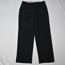 Vtg Hart Schaffner Marx 32x30 Black 100% Wool Pleated Cuffed Mens Dress Pants - $39.99