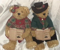 Terry’s Village Christmas Bears in Plaid Dress Reading Book 11 Inches - ... - $9.49