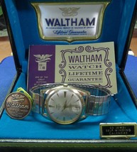Vtg Waltham 65 Jewel Selfwinding Autochron Incabloc Centennial Swiss Watch Mens  - $460.00