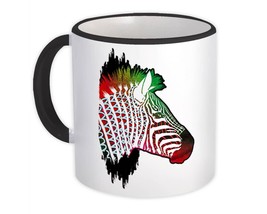 Zebra Colorful Tribal : Gift Mug Wild Animals Wildlife Fauna Safari Species Natu - £12.69 GBP