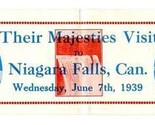 1939 Flyer King George VI  &amp; Queen Visit Niagara Falls Ontario Venetian ... - £27.22 GBP
