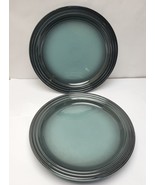 Set Of 2 Le Creuset Ocean Dinner Plates 10 1/2&quot; Round Retired Blue Green... - $754.30 MXN