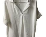 Unbranded Womens White Short Sleeve Cuffed with Button up Back Blouse Si... - $14.89