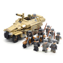 WW2 German Army Soldiers with Armored Vehicle Sd.Kfz. 251 Minifigures Toys - £44.50 GBP