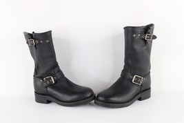Vintage 90s Harley Davidson Womens 6 Distressed Buckle Leather Moto Riding Boots - £85.41 GBP