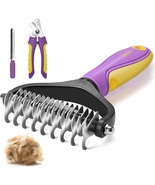 Pet Grooming Brush - Double Sided Shedding Dematting Undercoat Rake Comb... - £11.89 GBP