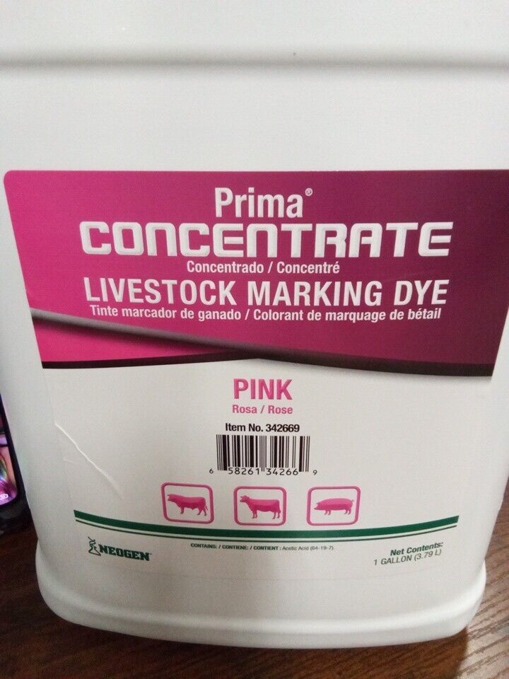 Prima Livestock Marking Dye Pink 1 gallon 780kb - $34.53