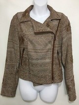 Free People 8 Brown Ikat Tapestry Asymmetrical Zip Short Jacket - $35.77