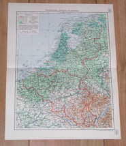 1937 Vintage Map Of Holland Netherlands / Belgium Luxembourg - £14.11 GBP