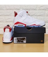 Nike Air Jordan 6 Retro GS Size 6Y / Womens 7.5 Red Oreo White Black 384665-162 - £160.24 GBP