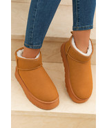 Chestnut Faux Fur Lined Suede Ankle Snow Boots - $634.21 MXN