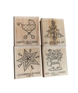 Stampin Up Rubber Stamp Set for Cards &amp; Crafts - Happy New Baby All Spru... - $7.97