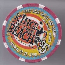 $5 Hard Rock Hotel Vegas Casino Chip King Of The Beach 1998 - £9.33 GBP