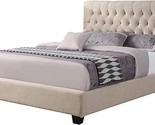 Wooden Eastern King Size Bed with Button Tufted Headboard - $1,426.99