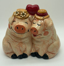 Vintage 1979 Enesco Piggy&#39;s In Love Piggy Bank 5.5 inches by 7 inches - £9.52 GBP