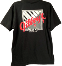 Mickey Gilley&#39;s Music Row Nashville TN Vintage 80s Double Sided Black T-... - £28.71 GBP