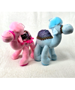 Camels Set of 2 Pink Blue 11&quot; Stuffed Sequin Blanket Habibi Stuffed Animals - $280.83 MXN