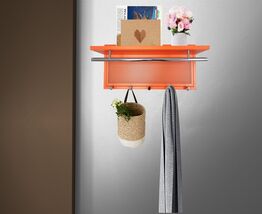 Orange Metal Powder Coating Hook Shelf | Esyspot - $80.99