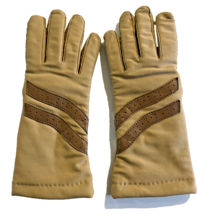 Gloves Sheer Energy By Leggs Driving Knit Lined Camel One Size Vintage Winter - £11.70 GBP