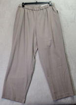 Croft &amp; Barrow Pants Women Size 20W Taupe Polyester Pockets Casual Elastic Waist - £13.74 GBP