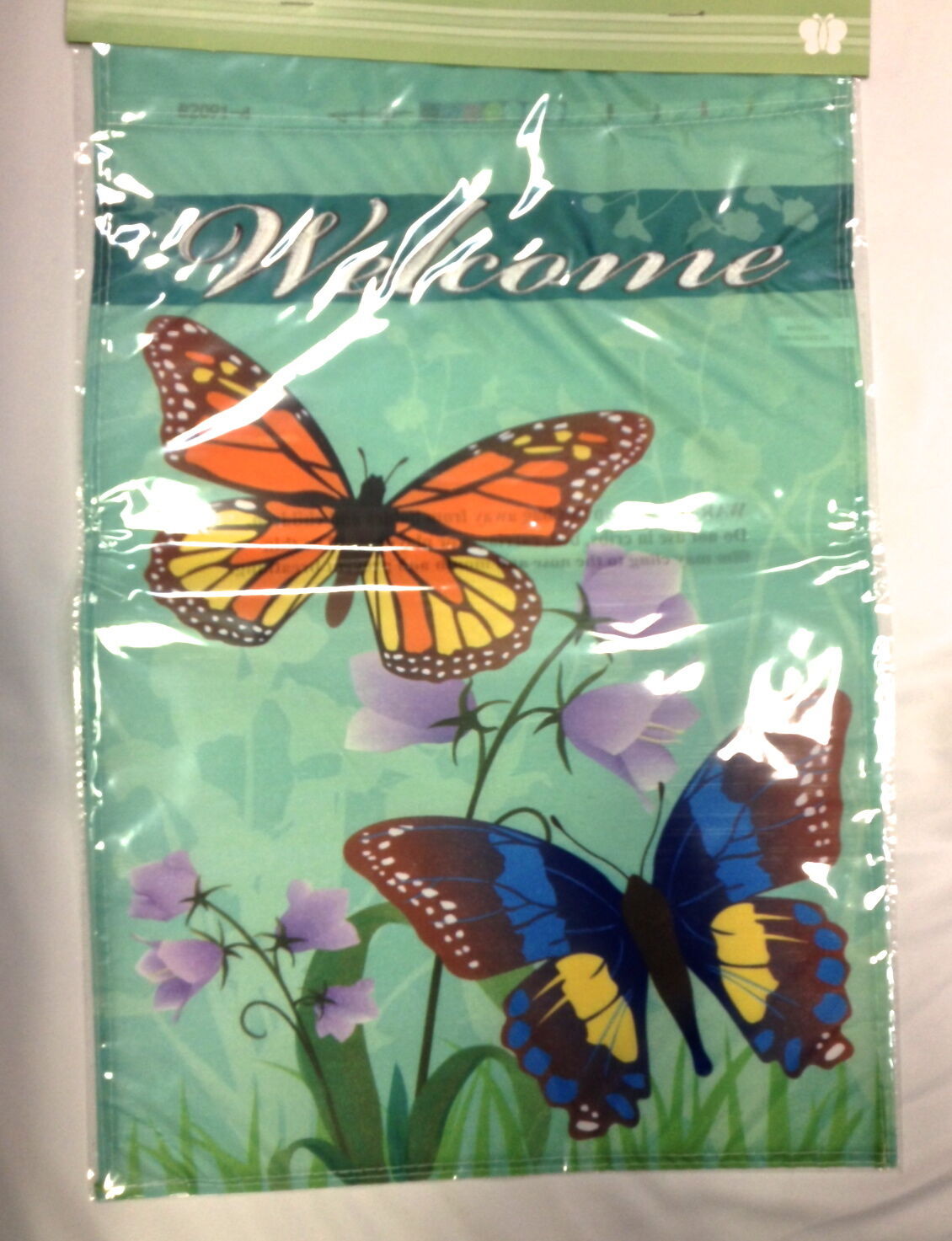 Green "Welcome" 12" x 18" Garden Flag with Butterflies - $3.95