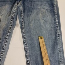 Rebel & Soul Women’s 12 Cotton Blend Faded Blue Distressed Skinny Jeans (31×30) image 3