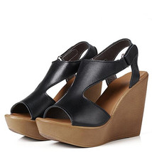 New Ultra High Heels Wedge Sandals Women Summer Sandals Sexy Wild Real Leather S - £62.71 GBP
