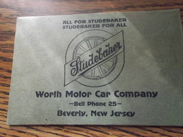 Studebaker Advertising License Holder from Worth Motor Car Co., Beverly NJ - $27.00