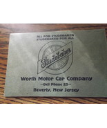 Studebaker Advertising License Holder from Worth Motor Car Co., Beverly NJ - $36.61 CAD