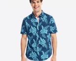 Nautica Men&#39;s Cotton Classic Fit Floral Print Shirt Estate Blue-XL - $29.97
