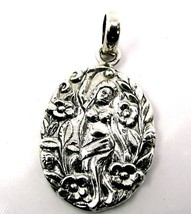 Embossed girl image inscribed 925 sterling silver pendant - £53.15 GBP