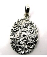 Embossed girl image inscribed 925 sterling silver pendant - £52.18 GBP
