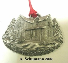 Christmas Ornament Pewter 2002 MGIC Limited Edition Andy Schumann Stone House - $9.99