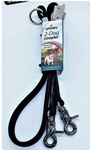 Sporn 2-Dog Coupler Attach Your Own Leash Easy to Use Walk 2 Dogs-Black - £21.71 GBP