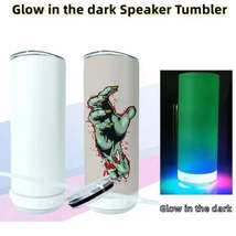 20oz Sublimation Glow In Dark Blank Bluetooth speaker tumbler. Music Tum... - $20.99