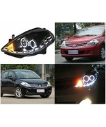 AupTech Nissan Tiida 2008 2009 2010 Headlight Assembly Angel Eyes Haloge... - $12,414.68 MXN
