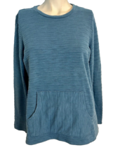 J.Jill Women&#39;s Testured Knit Long Sleeve Top Blue Small - $9.49