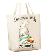 Gnome Don&#39;t Mess Mummy Halloween Reusable Grocery Shopping Cotton Canvas... - $330.52 MXN