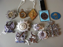 12 Different Vintage Foreign Police Hat  Pocket Badges - $42.76