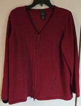 Womens Plus 1X International Concepts Red Zip Front Cardigan &amp; Shirt Twi... - $28.71