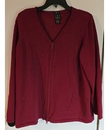 Womens Plus 1X International Concepts Red Zip Front Cardigan &amp; Shirt Twi... - $39.61 CAD