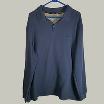 Club Room Mens Polo Shirt XL Long Sleeve Blue Logo - £11.06 GBP