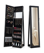 Standing Lockable Jewelry Storage Organizer with Full-Length Mirror-Blac... - $298.14 CAD