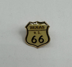 U.S. Texas  Route 66 Sign Enamel Pin 1&quot; Black &amp; White w/Silicone Hat Backer VTG - £7.70 GBP