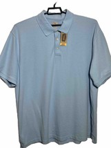 New 3X The Foundry Men&#39;s Polo Shirt Neck T Shirt Cameron Blue Short Sleeve - $15.70