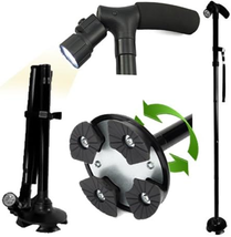 Adjustable Folding Canes and Walking Sticks for Men and Women with Led L... - $29.86