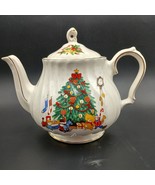 Vtg Sadler Windsor Teapot Christmas Tree Gold Trim Made In England - $59.99