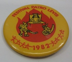 Festival Patro Levis 1982 Yellow Red Fire Winter 2.25&quot; VTG Pinback Pin Button - £2.49 GBP