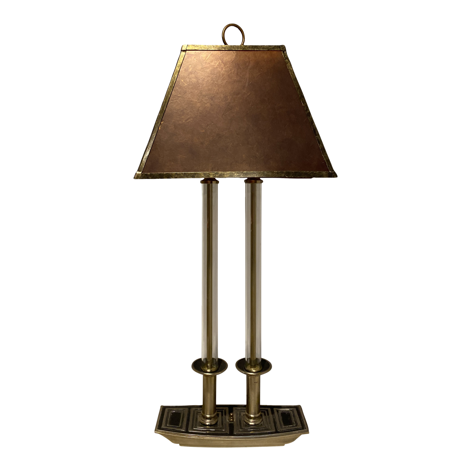 James Mont Attributed Pagoda Lamp, 1950s Asian Modern, Mica Shade - $2,475.00